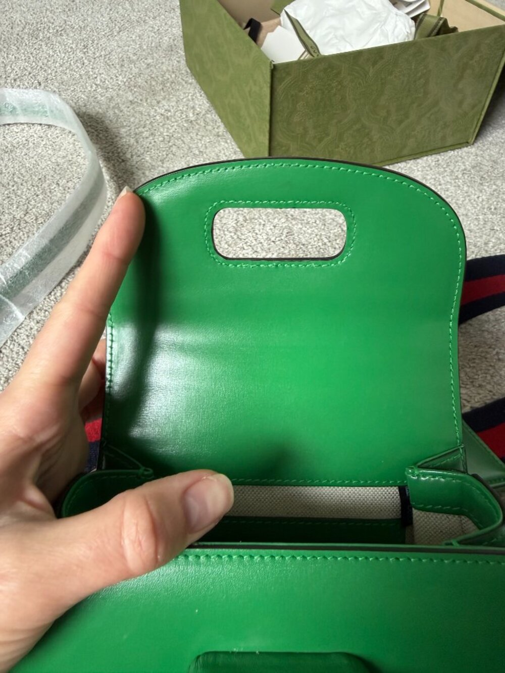 Gucci Bamboo 1947 bag-mini, green - Picture 8 of 11